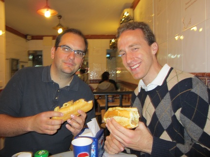 61 Doug and Danny enjoying their calamari sandwiches